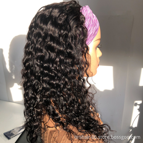 Wholesale Headband Wigs Human Hair Water Wave Wigs 100% Human Hair Wigs Unprocessed Glueless Indian Remy Hair